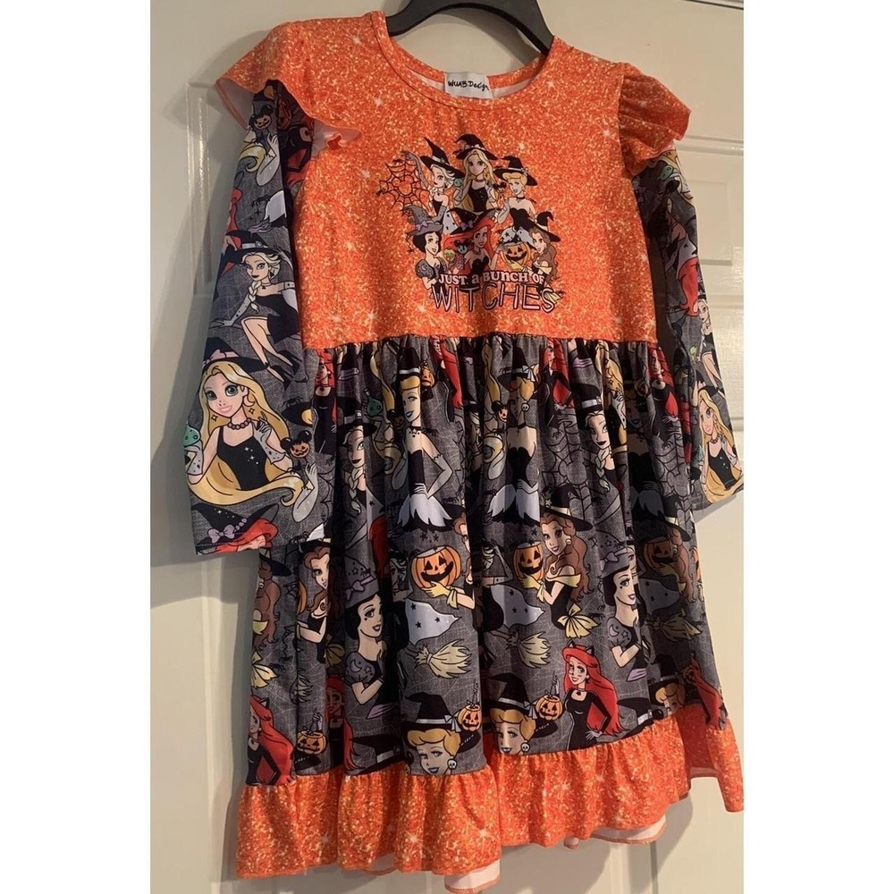 WUAB Designs Girls Halloween Disney Princess Dressed As Witches Dress 8-9T